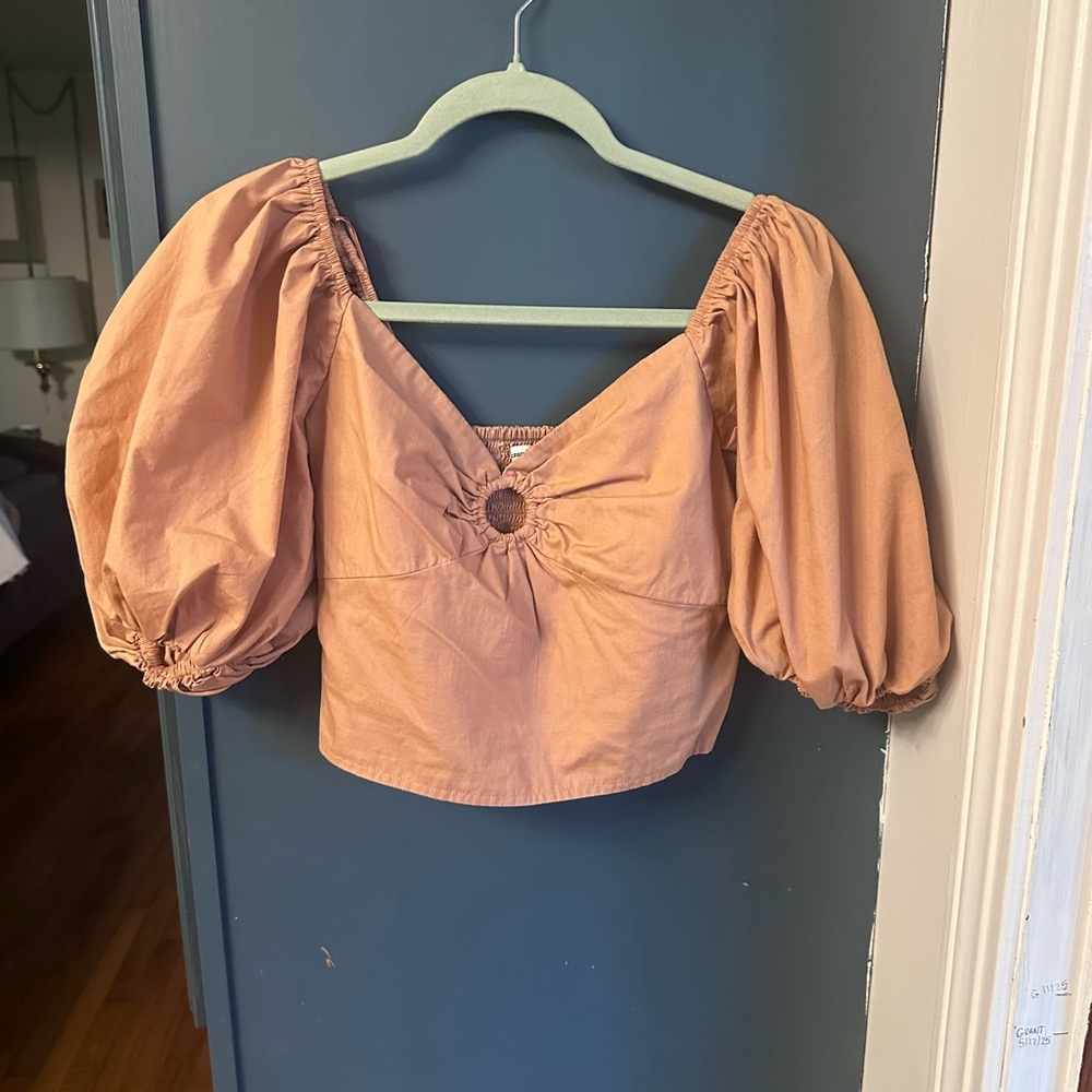 Abercrombie & Fitch Blush Puff Sleeve Blouse